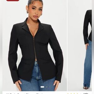 Fashion Nova Black Corset Blazer